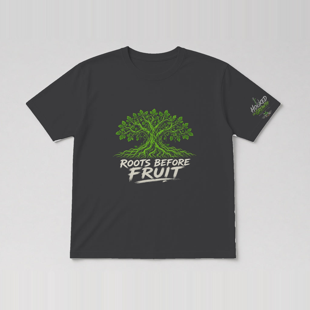 Roots Before Fruit Tee Charcoal