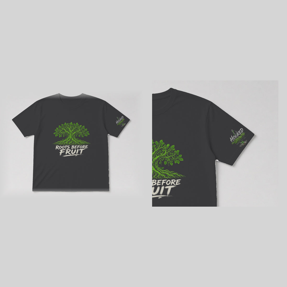 Roots Before Fruit Tee Charcoal