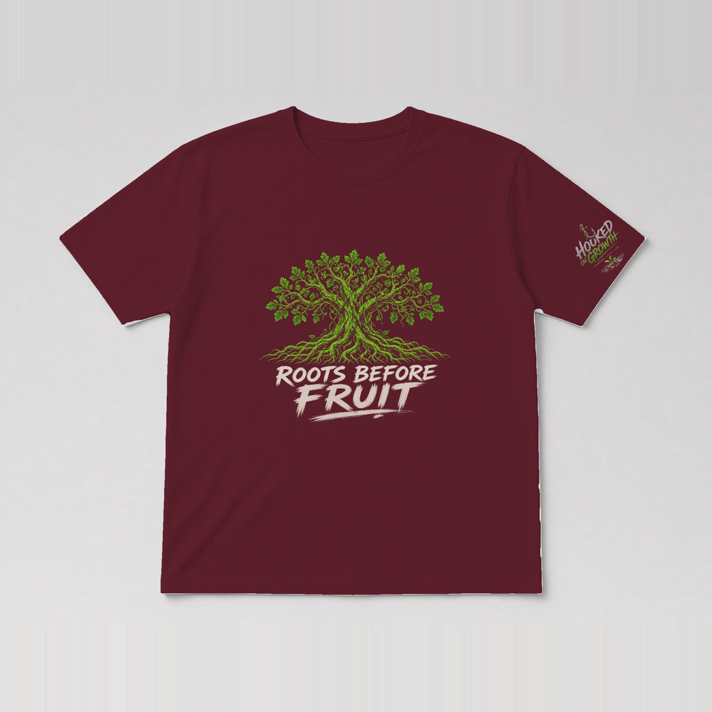 Roots Before Fruit Tee Maroon