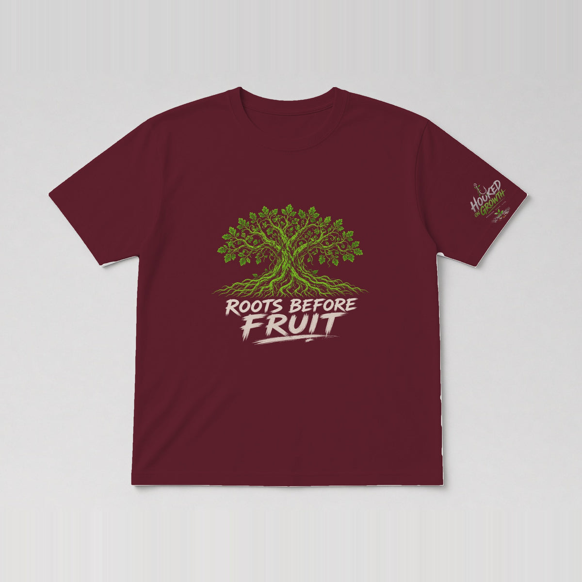 Roots Before Fruit Tee Maroon