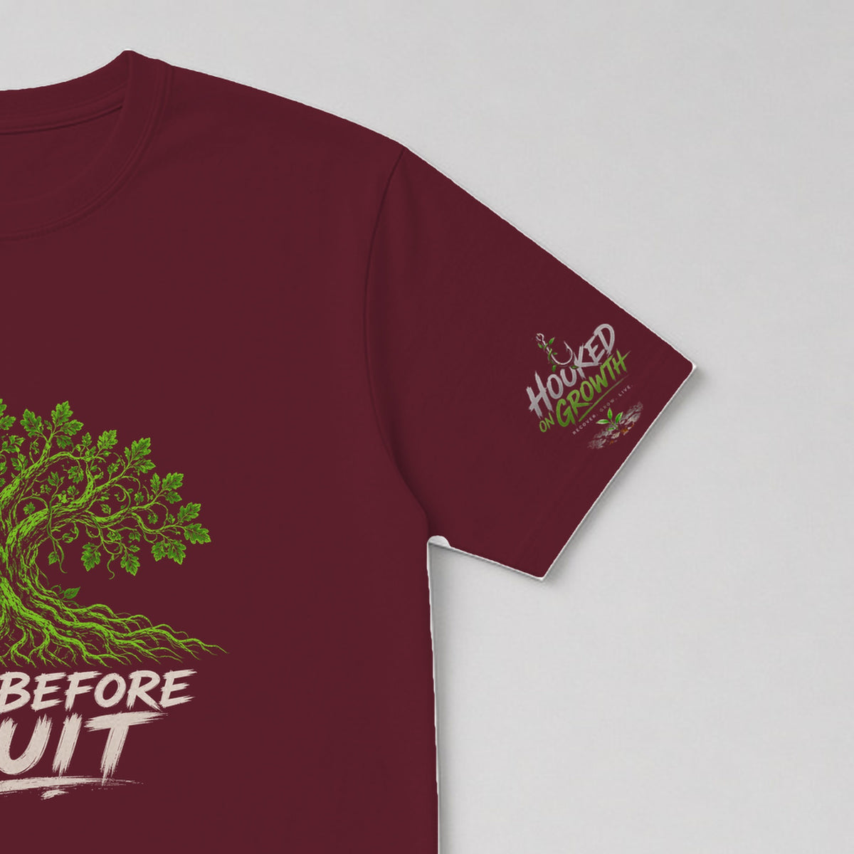 Roots Before Fruit Tee Maroon