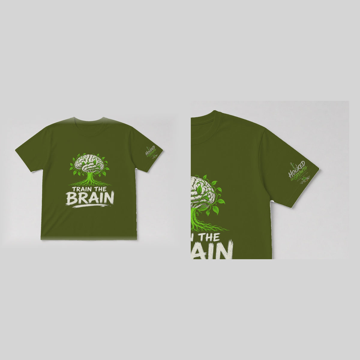 Train the Brain Tee Military Green