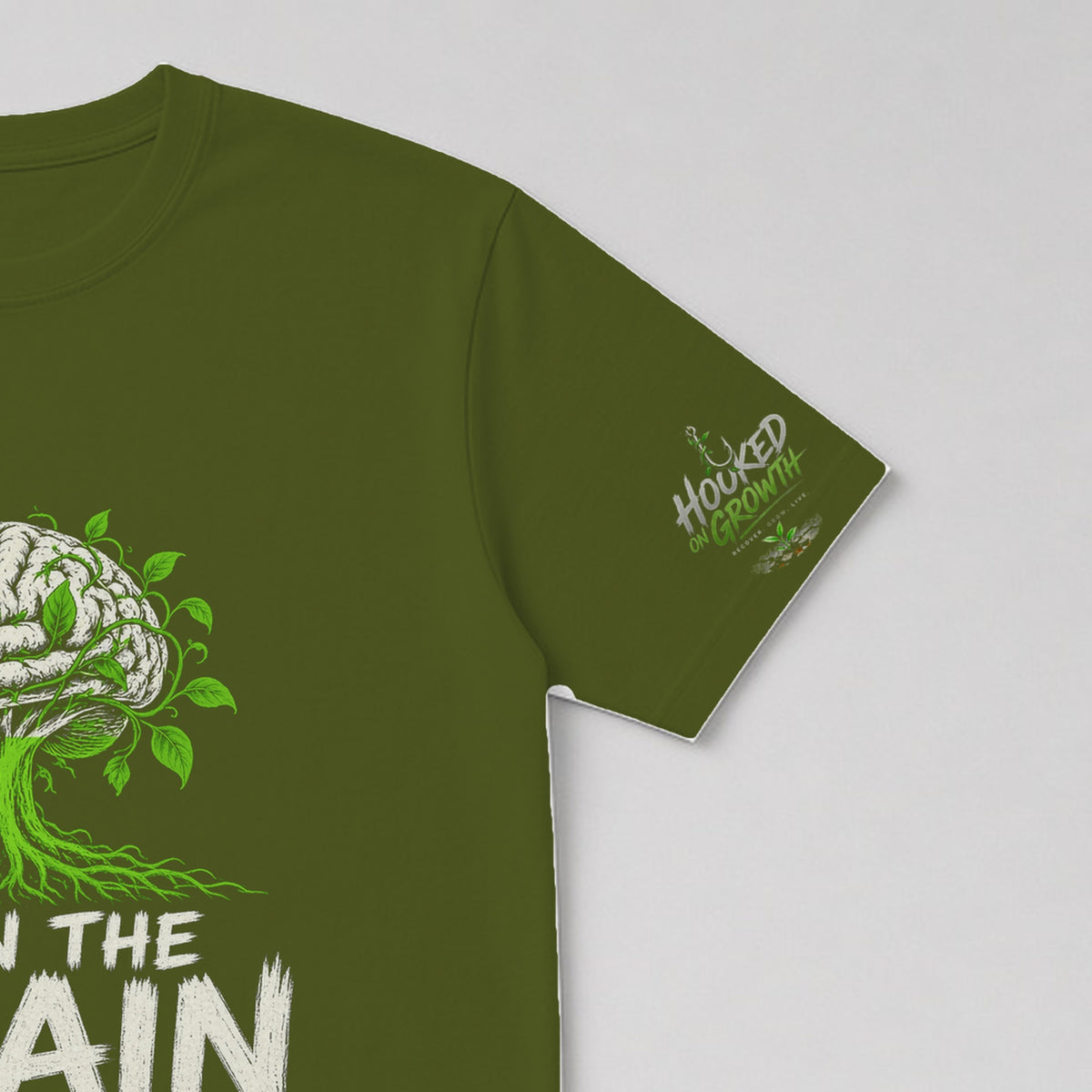 Train the Brain Tee Military Green