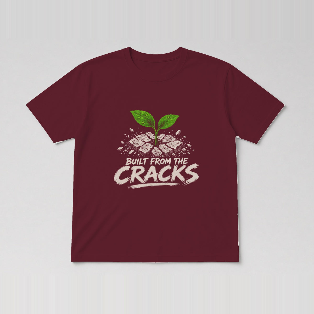 Built From The Cracks Tee Maroon