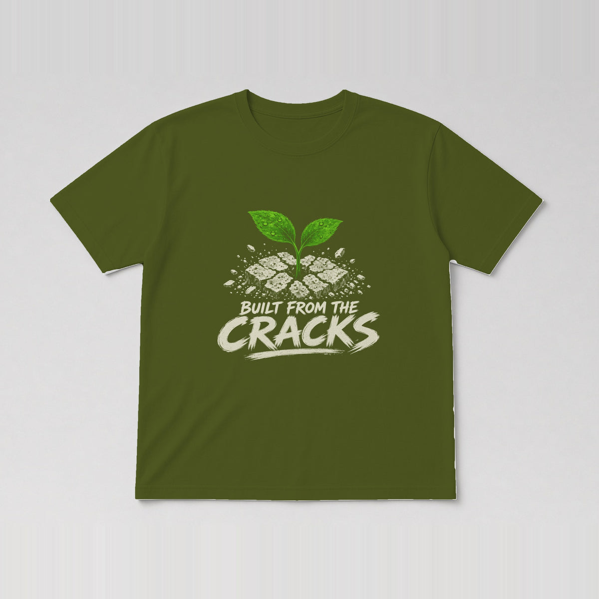 Built From The Cracks Tee Military Green