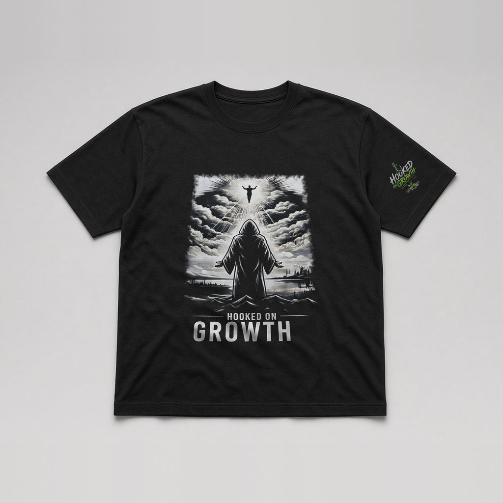 Hooded Figure: Rise Tee in Black