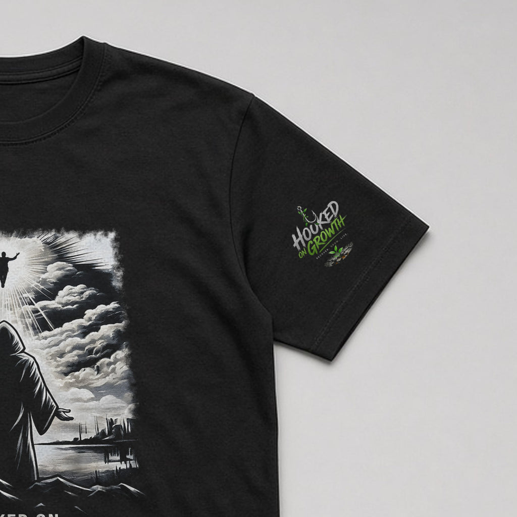 Hooded Figure: Rise Tee in Black, view 2
