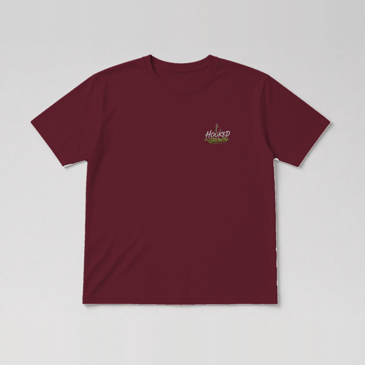 Hook & Wordmark Tee in Maroon