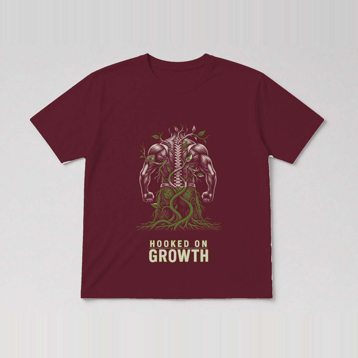 Roots & Spine Tee Maroon