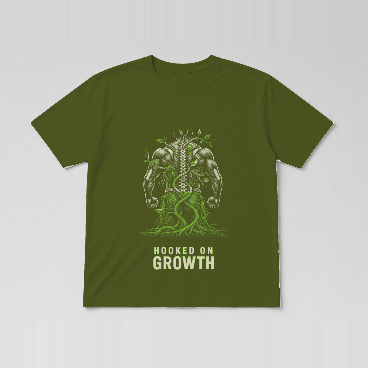 Roots & Spine Tee Military Green