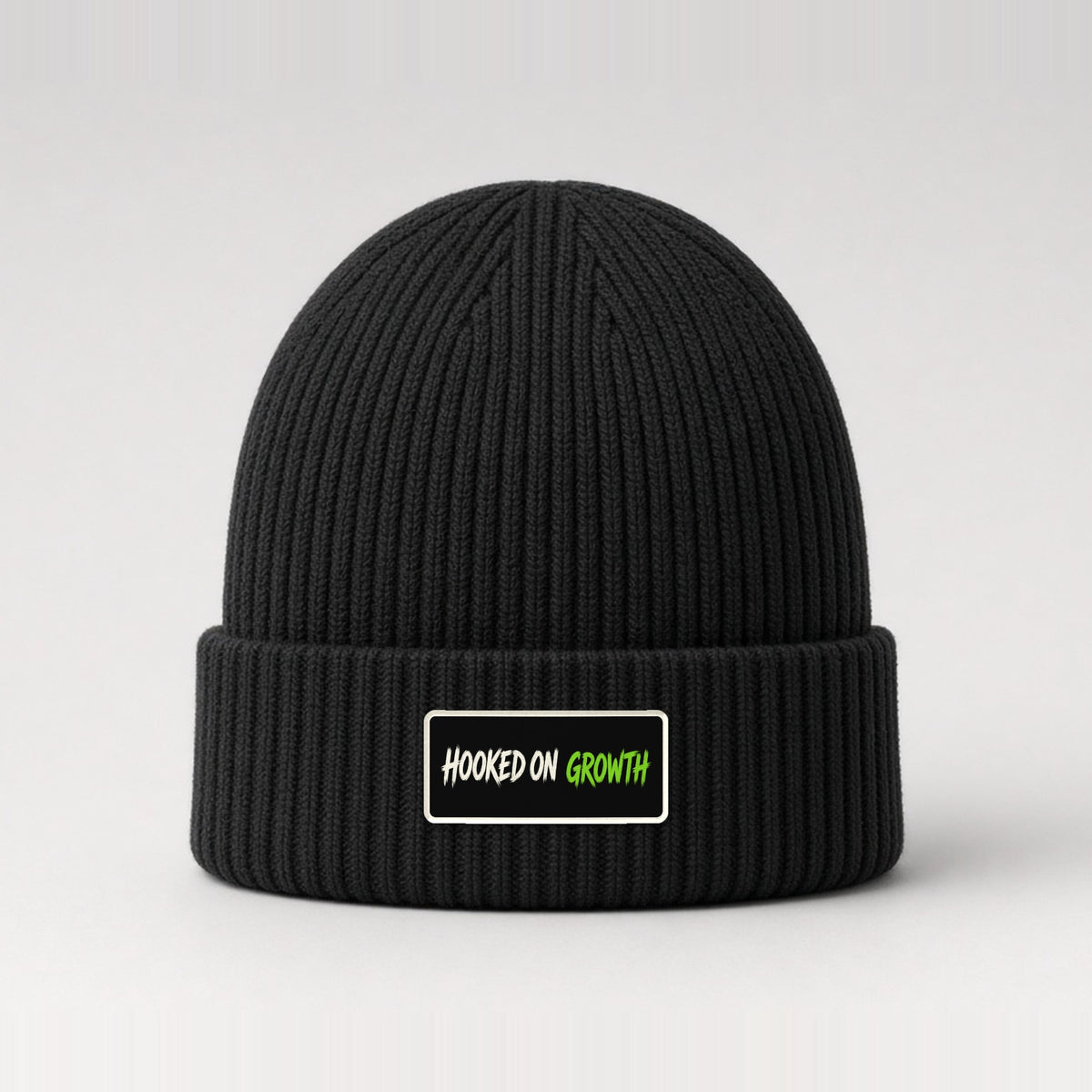 Wordmark Patch Cuffed Beanie in Black