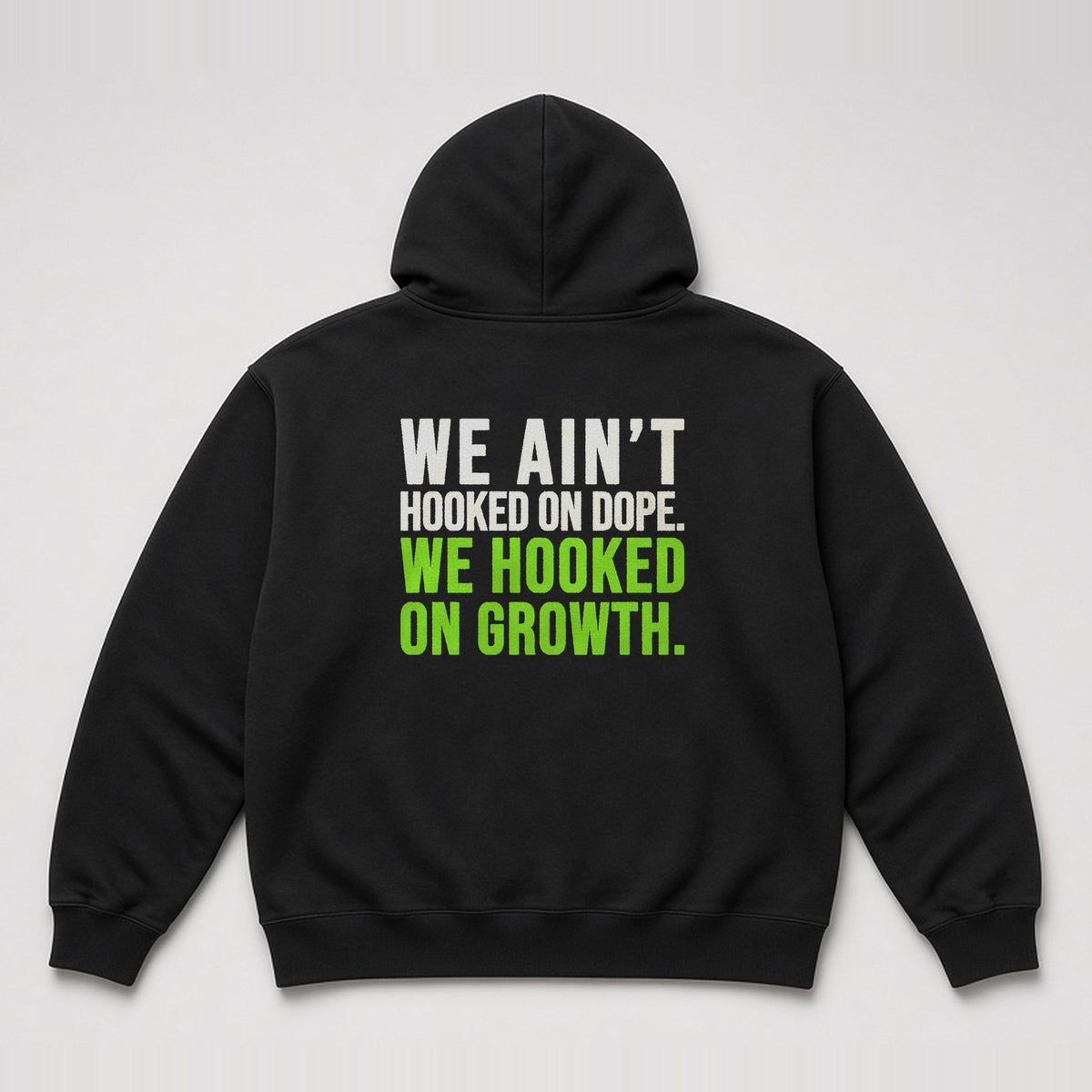 Hooked On Growth Sleeve Hoodie in Black, view 2