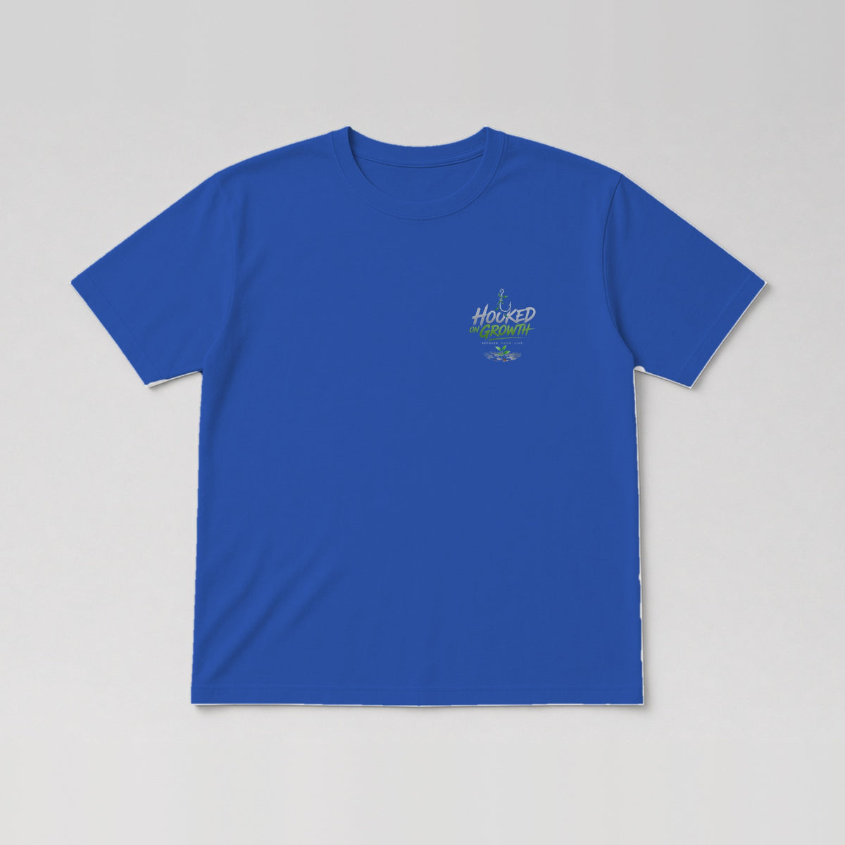 Hooked On Growth Logo Tee in Royal