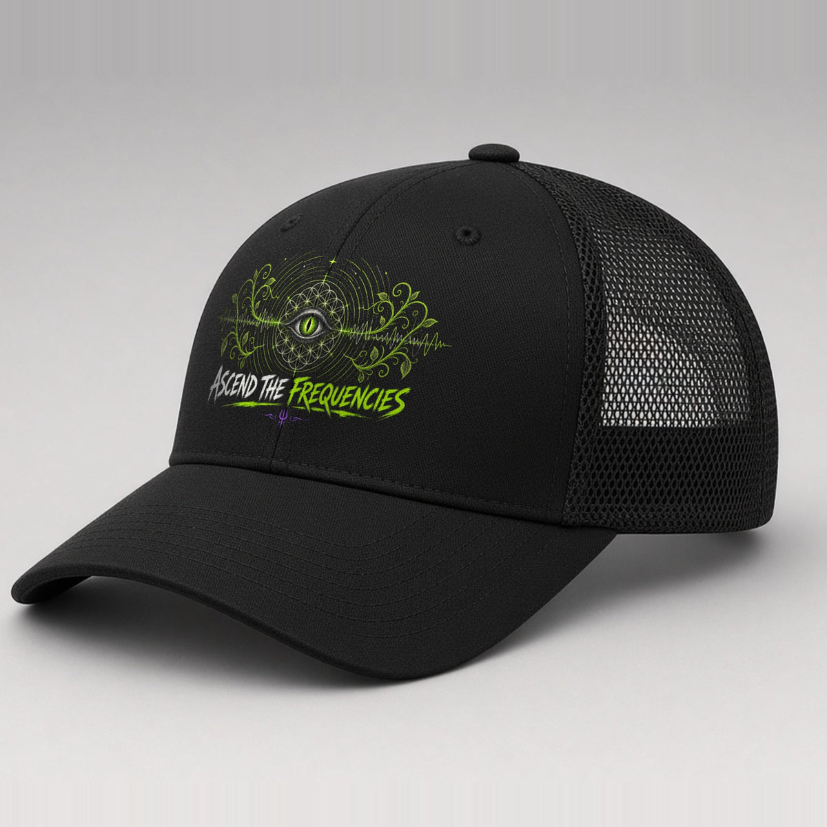 Ascend the Frequencies Trucker Hat in Black