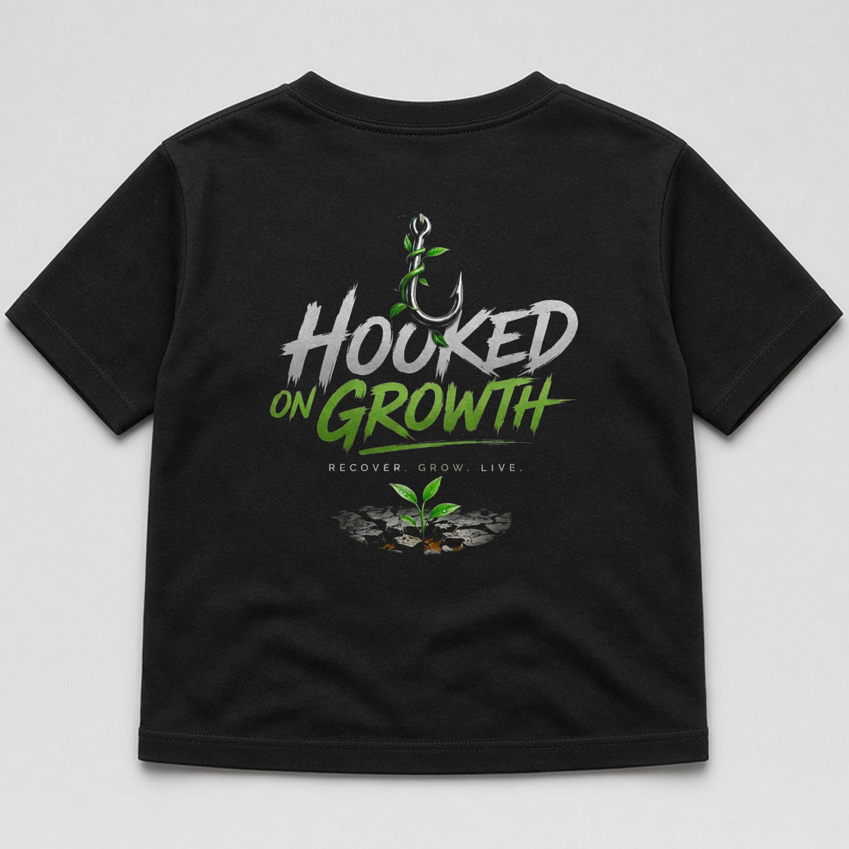 Hooked On Growth Logo Dog Tee in Black